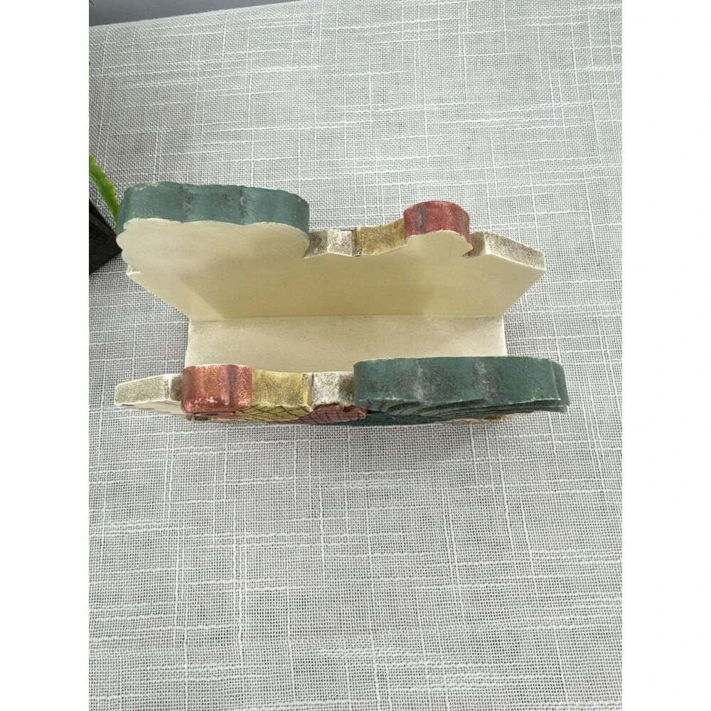 Vintage Rooster Hand Painted Resin Letter Napkin Holder Farmcore Rustic